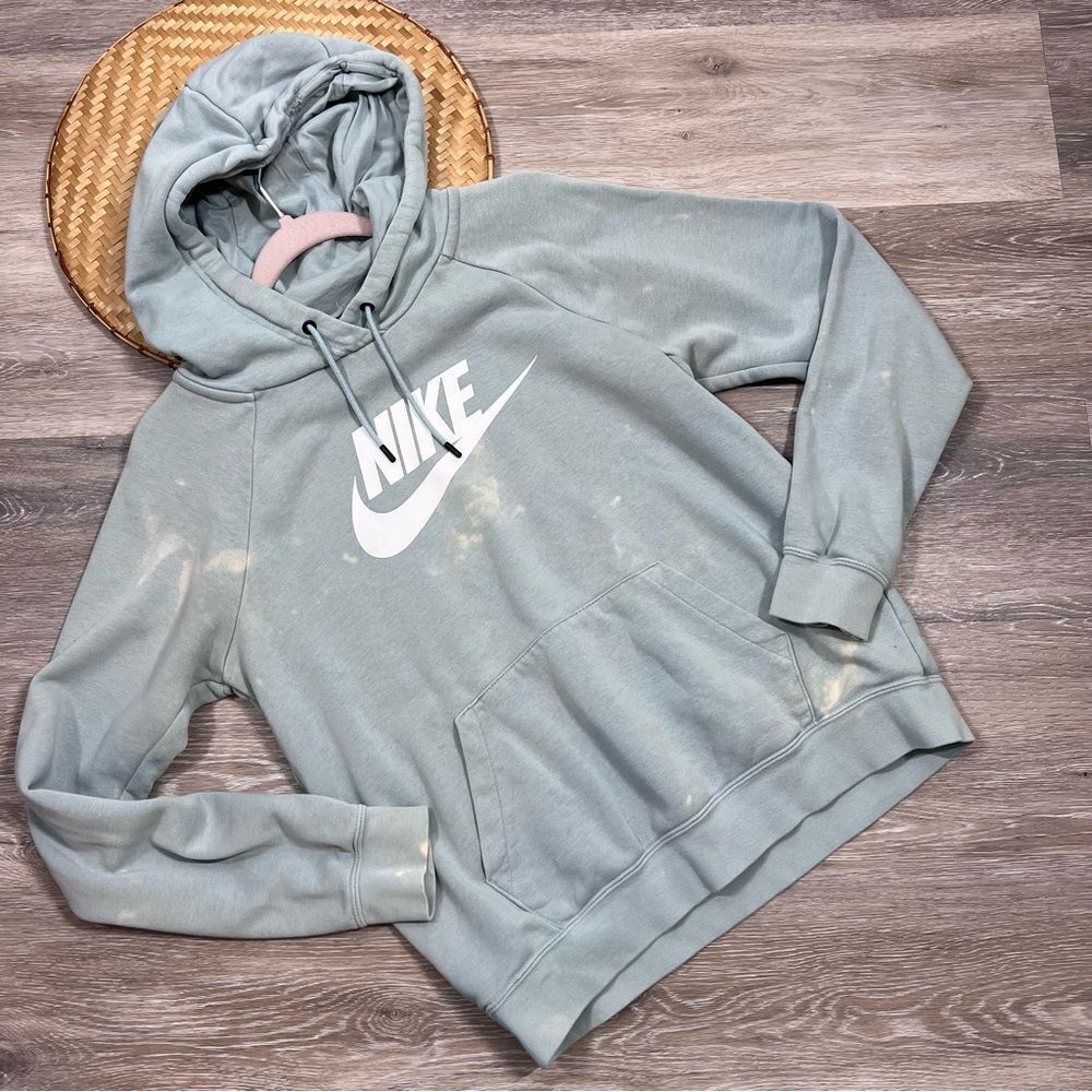 Nike light blue bleachโdyeโ hoodie